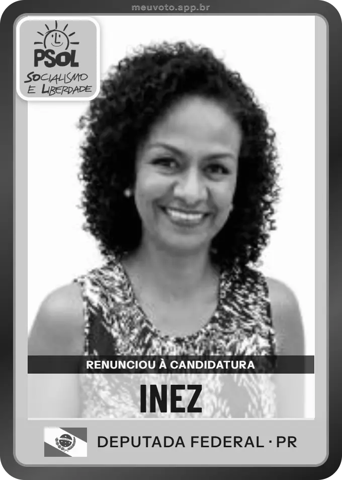 Carta de Inez, PSOL. Renunciou à candidatura e não vai à urna.