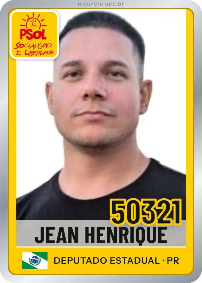 Carta de Jean Henrique, número 50321, PSOL