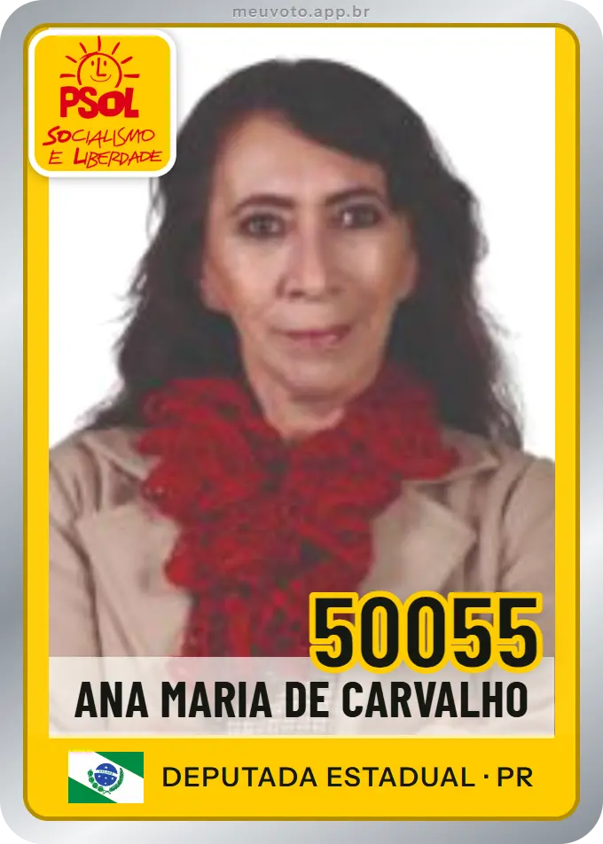 Carta de Ana Maria de Carvalho, número 50055, PSOL