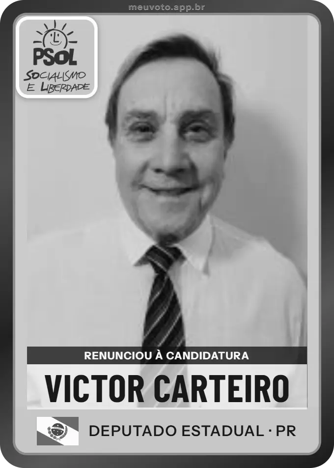 Carta de Victor Carteiro, PSOL. Renunciou à candidatura e não vai à urna.