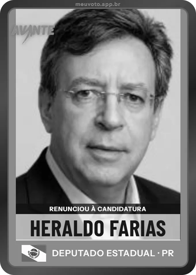 Carta de Heraldo Farias, Avante. Renunciou à candidatura e não vai à urna.
