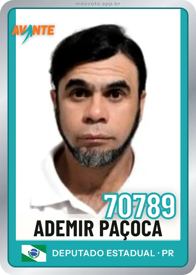 Carta de Ademir Paçoca, número 70789, Avante