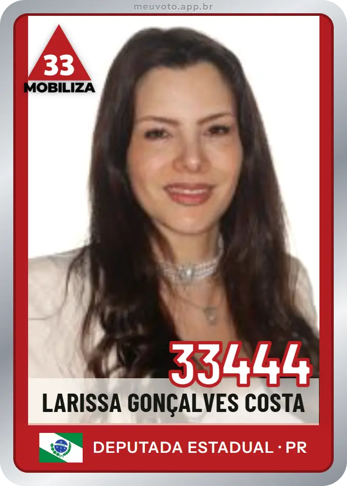 Carta de Larissa Gonçalves Costa, número 33444, Mobiliza