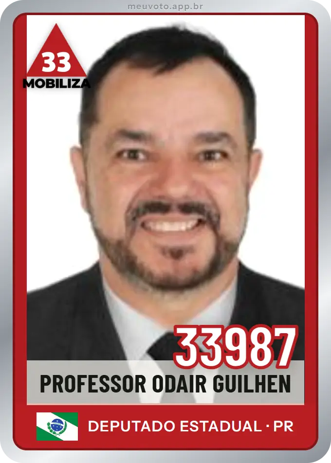 Carta de Professor Odair Guilhen, número 33987, Mobiliza