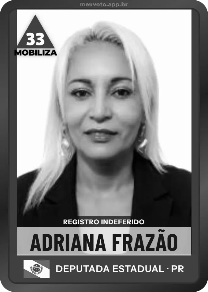 Carta de Adriana Frazão, Mobiliza. Teve o registro indeferido pelo TSE e não vai à urna.