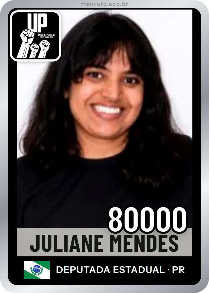 Carta de Juliane Mendes, número 80000, UP