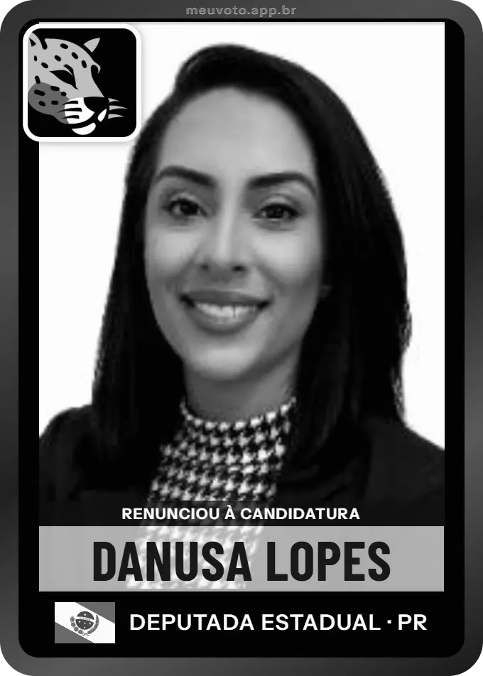 Carta de Danusa Lopes, Missão. Renunciou à candidatura e não vai à urna.
