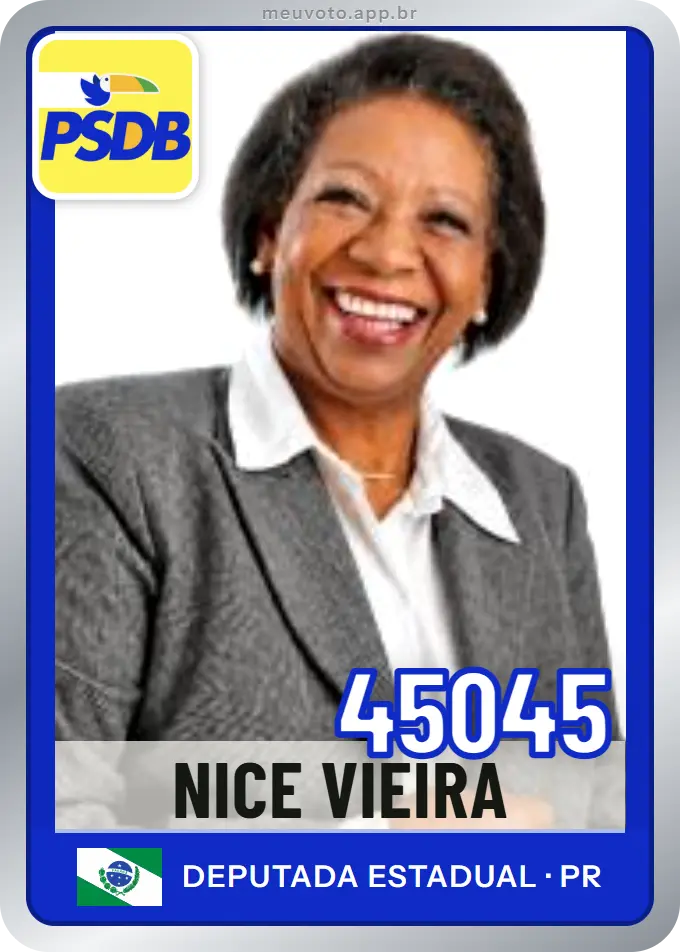 Carta de Nice Vieira, número 45045, PSDB