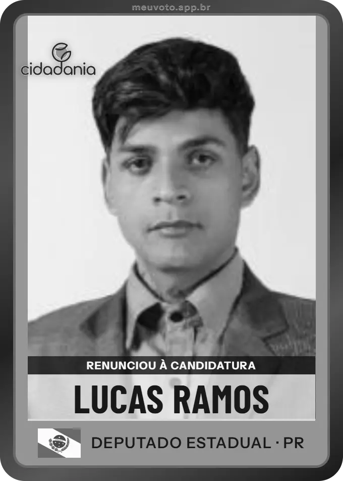 Carta de Lucas Ramos, Cidadania. Renunciou à candidatura e não vai à urna.