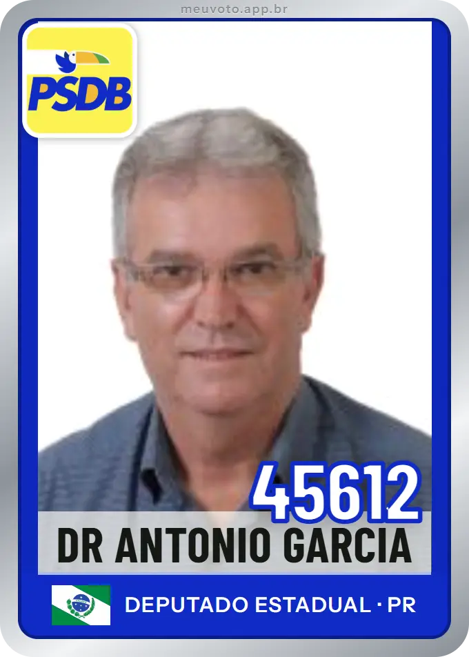 Carta de Dr Antonio Garcia, número 45612, PSDB