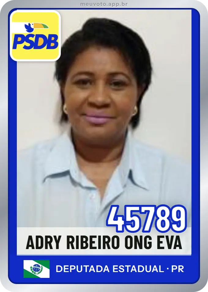Carta de Adry Ribeiro Ong Eva, número 45789, PSDB