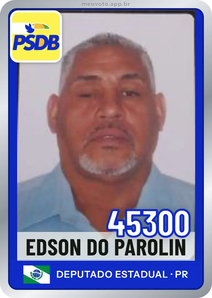 Carta de Edson do Parolin, número 45300, PSDB