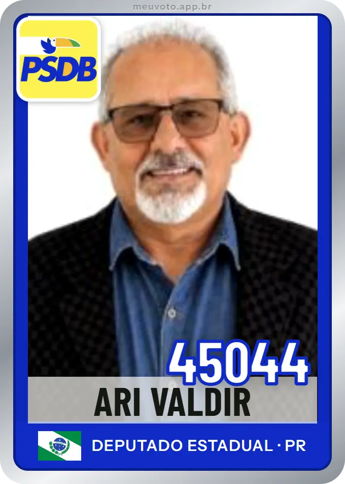 Carta de Ari Valdir, número 45044, PSDB