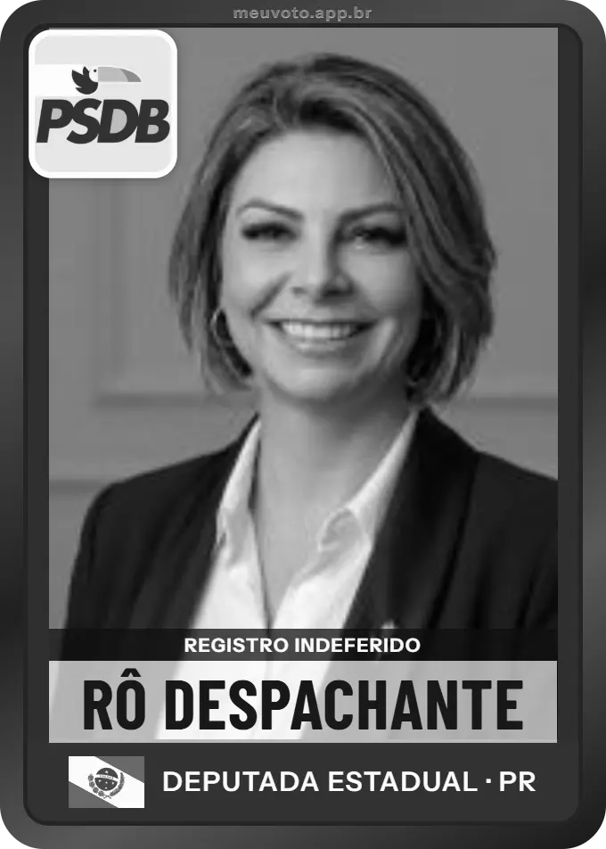 Carta de Rô Despachante, PSDB. Teve o registro indeferido pelo TSE e não vai à urna.