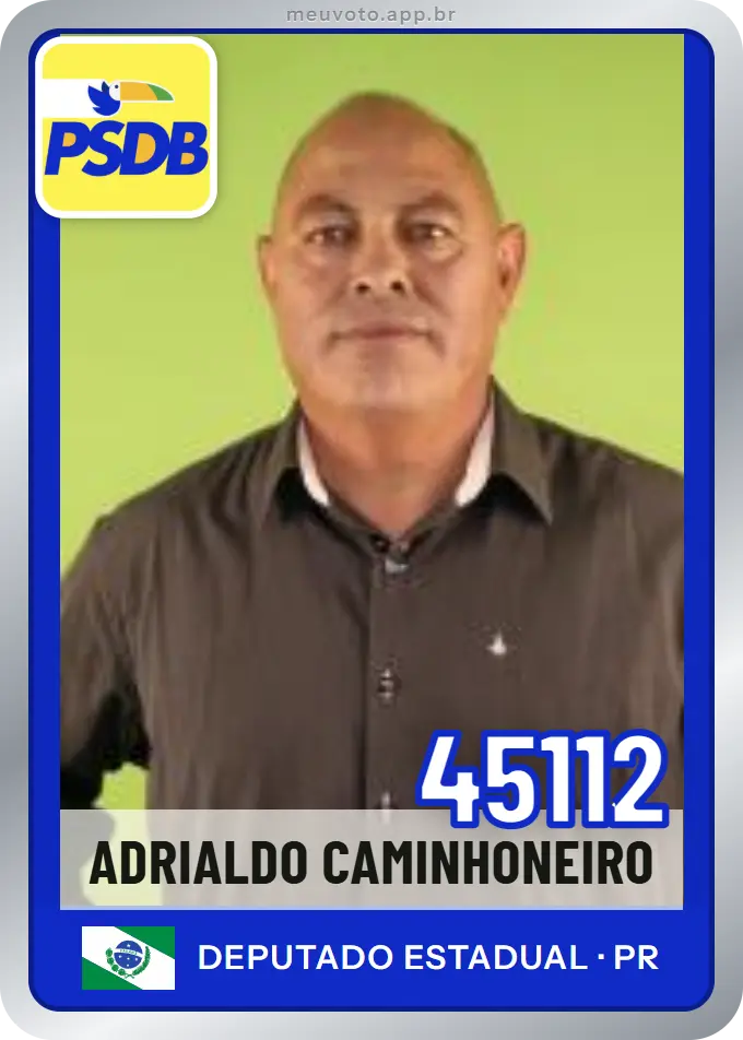 Carta de Adrialdo Caminhoneiro, número 45112, PSDB