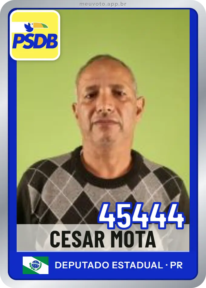 Carta de Cesar Mota, número 45444, PSDB