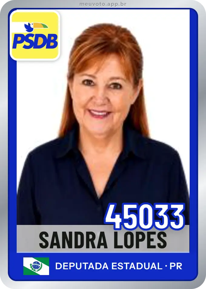 Carta de Sandra Lopes, número 45033, PSDB