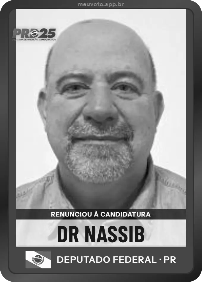 Carta de Dr Nassib, PRD. Renunciou à candidatura e não vai à urna.