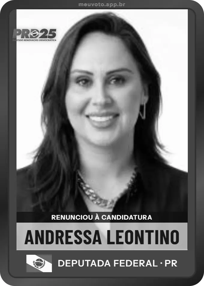 Carta de Andressa Leontino, PRD. Renunciou à candidatura e não vai à urna.