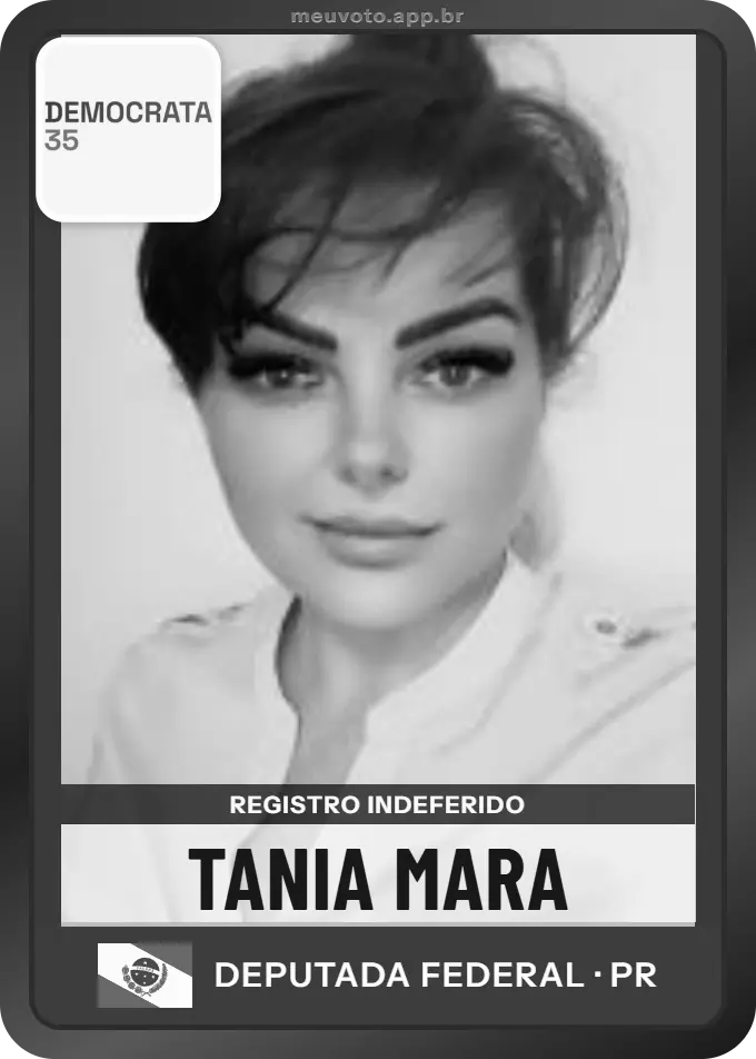 Carta de Tania Mara, Democrata. Teve o registro indeferido pelo TSE e não vai à urna.
