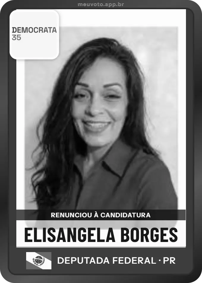Carta de Elisangela Borges, Democrata. Renunciou à candidatura e não vai à urna.
