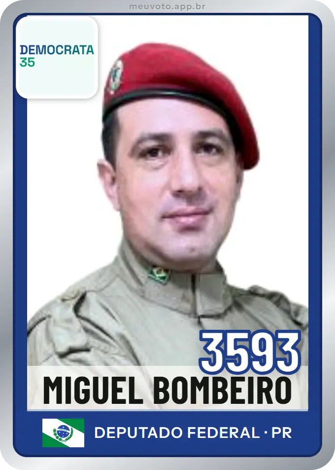 Carta de Miguel Bombeiro, número 3593, Democrata