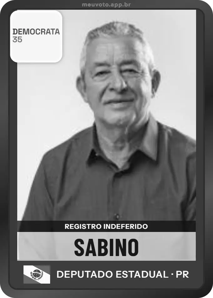 Carta de Sabino, Democrata. Teve o registro indeferido pelo TSE e não vai à urna.