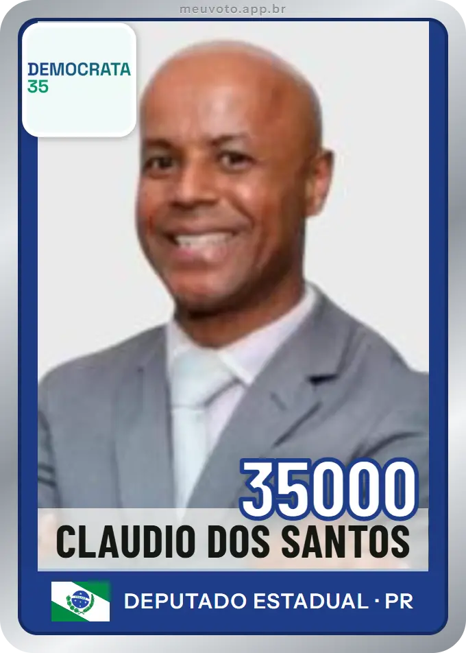 Carta de Claudio dos Santos, número 35000, Democrata