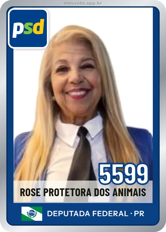 Carta de Rose Protetora dos Animais, número 5599, PSD