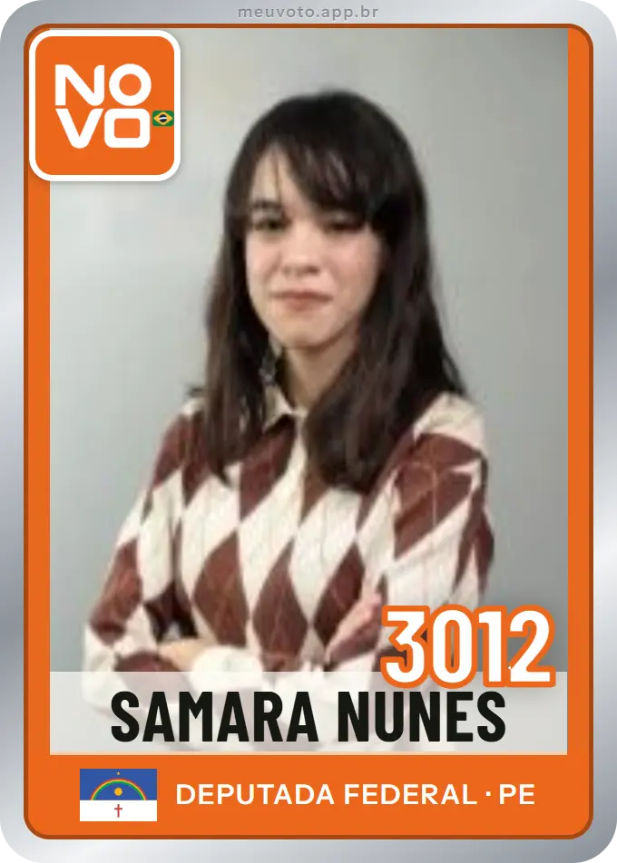 Carta de Samara Nunes, número 3012, Novo