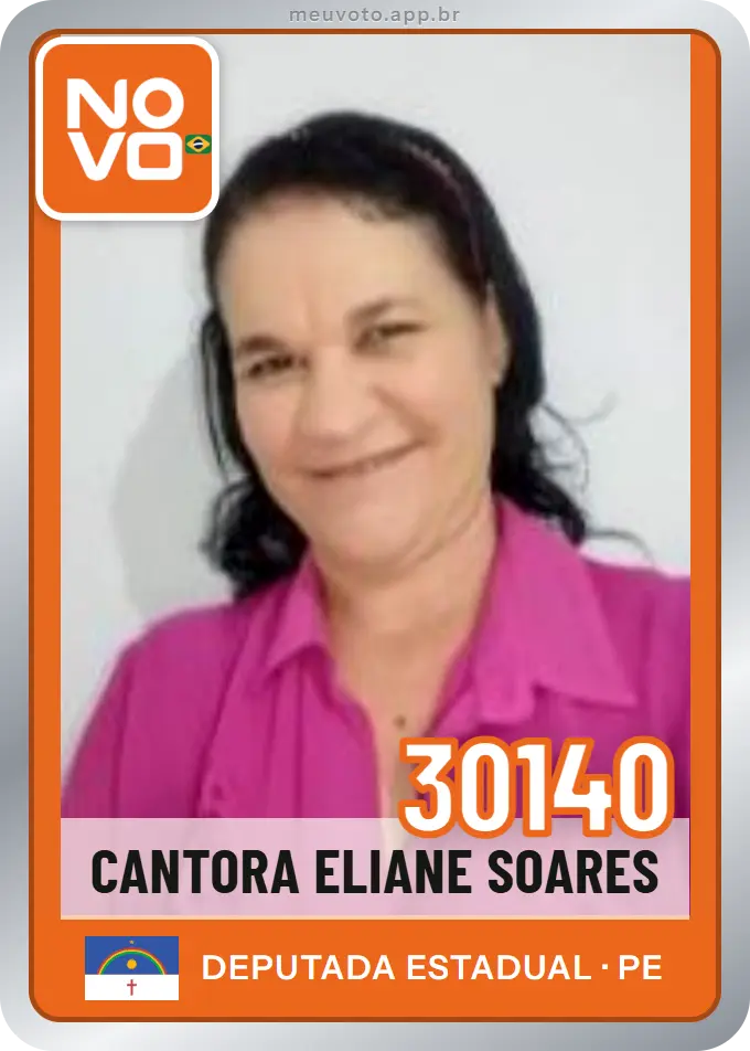 Carta de Cantora Eliane Soares, número 30140, Novo