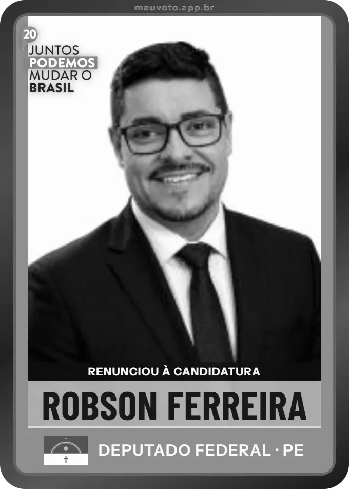 Carta de Robson Ferreira, Podemos. Renunciou à candidatura e não vai à urna.