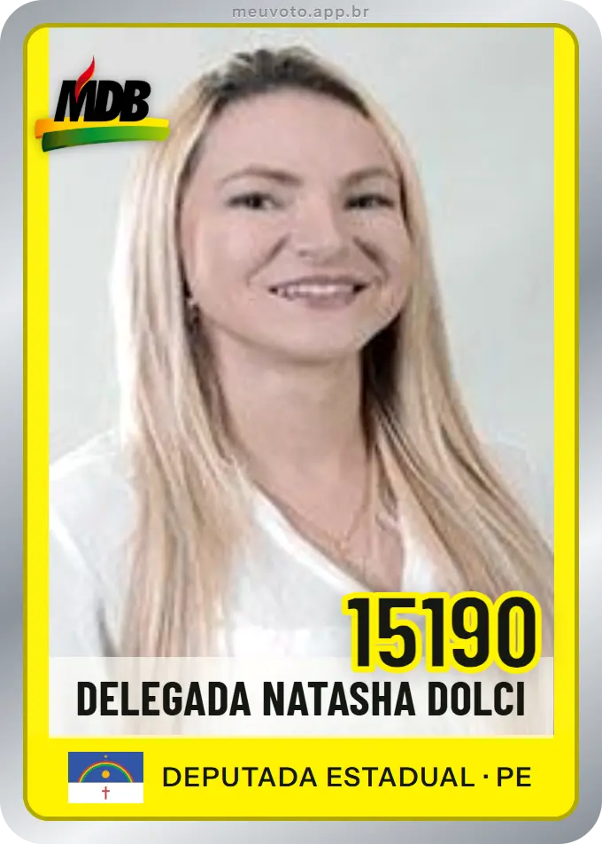 Carta de Delegada Natasha Dolci, número 15190, MDB