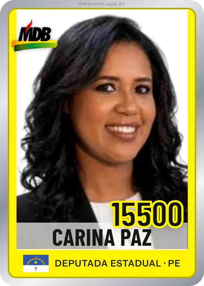 Carta de Carina Paz, número 15500, MDB