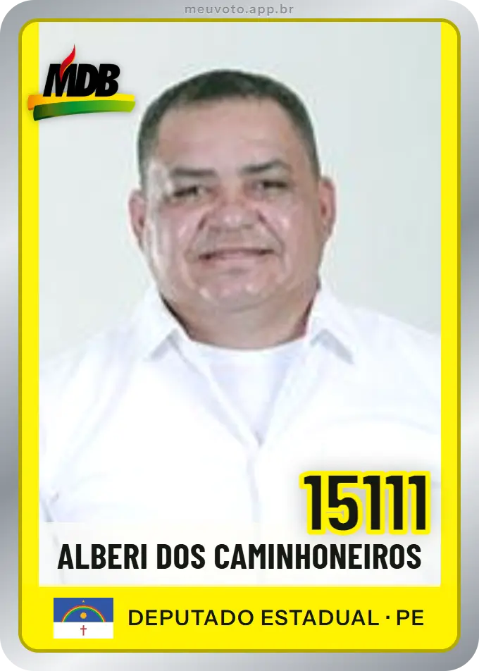 Carta de Alberi dos Caminhoneiros, número 15111, MDB