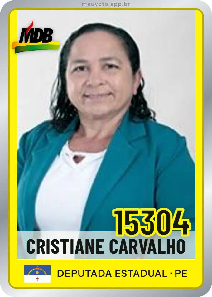 Carta de Cristiane Carvalho, número 15304, MDB