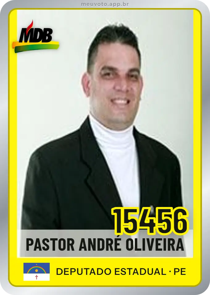 Carta de Pastor André Oliveira, número 15456, MDB
