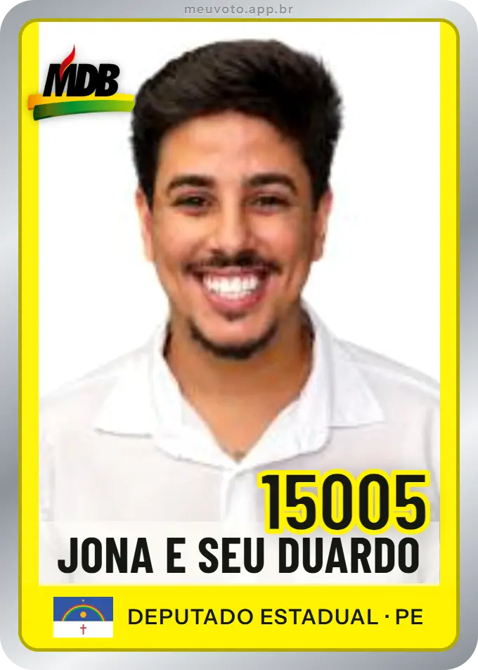 Carta de Jona e Seu Duardo, número 15005, MDB