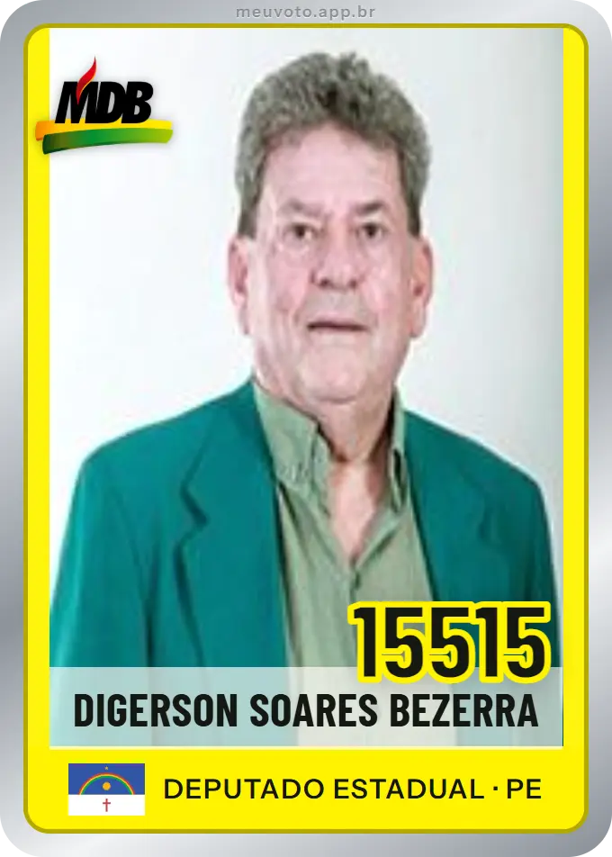 Carta de Digerson Soares Bezerra, número 15515, MDB