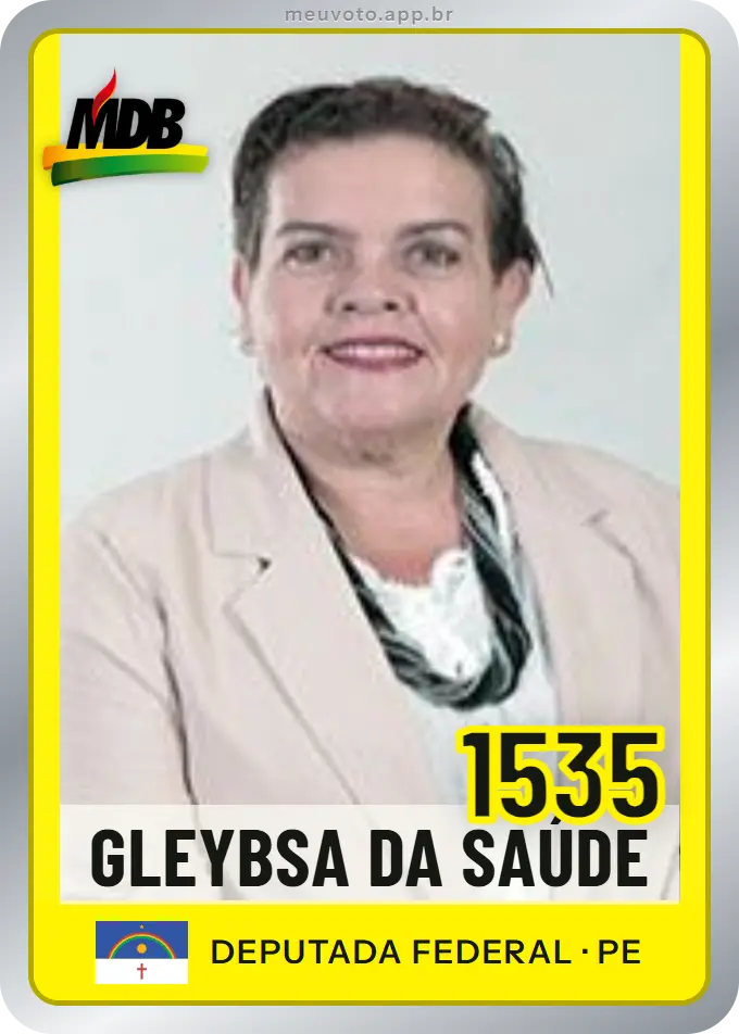 Carta de Gleybsa da Saúde, número 1535, MDB
