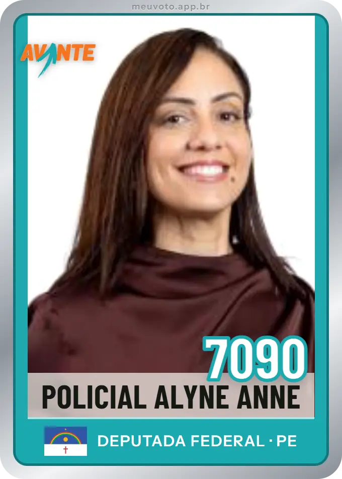 Carta de Policial Alyne Anne, número 7090, Avante