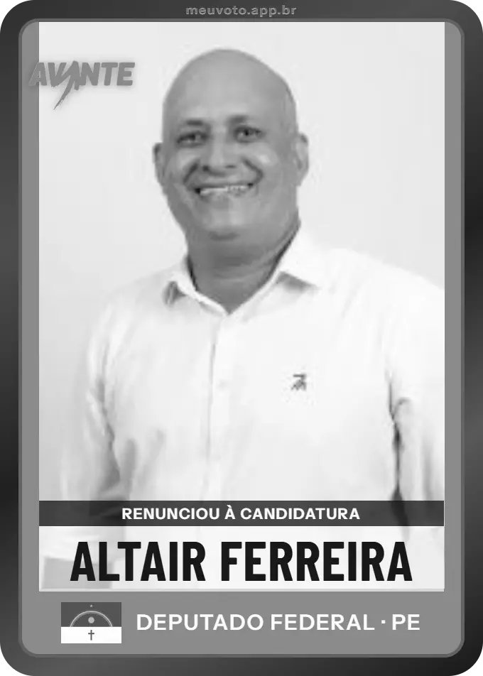 Carta de Altair Ferreira, Avante. Renunciou à candidatura e não vai à urna.
