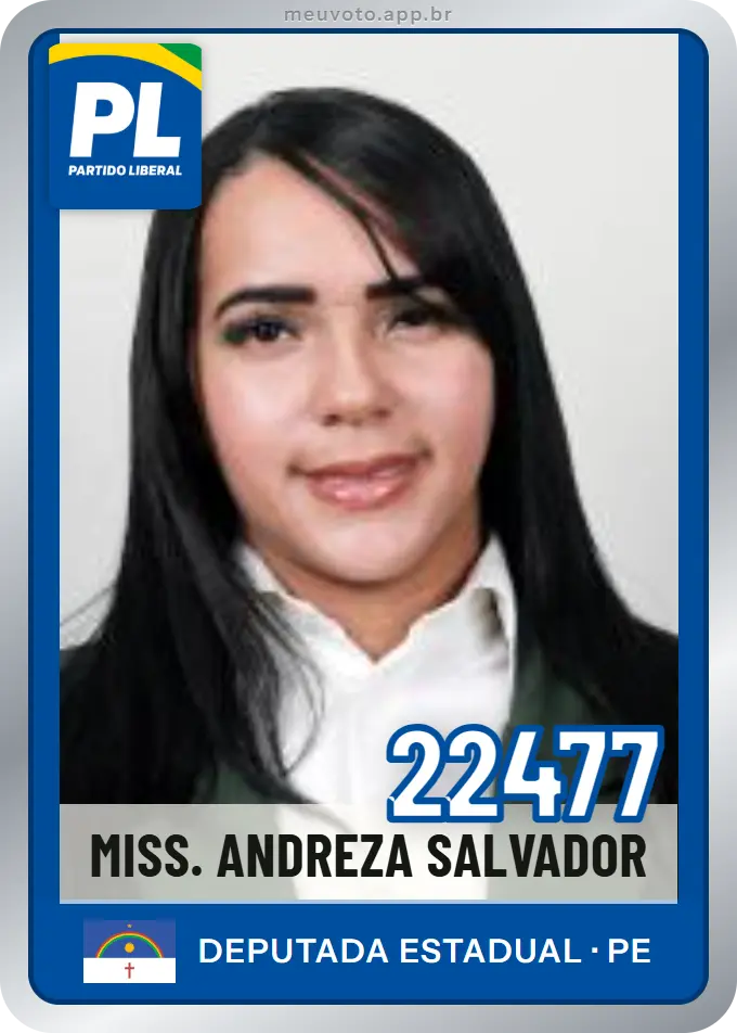 Carta de Miss. Andreza Salvador, número 22477, PL