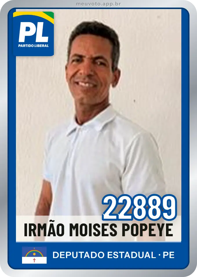 Carta de Irmão Moises Popeye, número 22889, PL