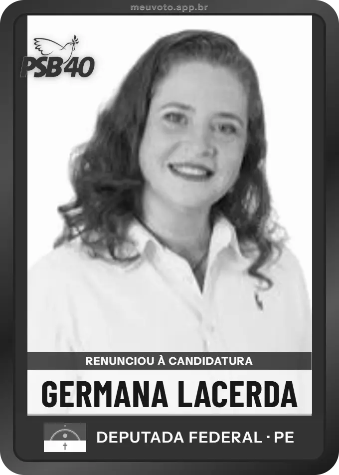Carta de Germana Lacerda, PSB. Renunciou à candidatura e não vai à urna.