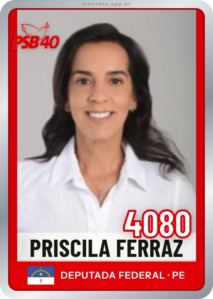 Carta de Priscila Ferraz, número 4080, PSB