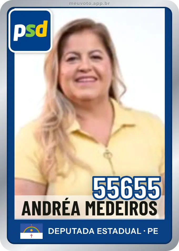 Carta de Andréa Medeiros, número 55655, PSD