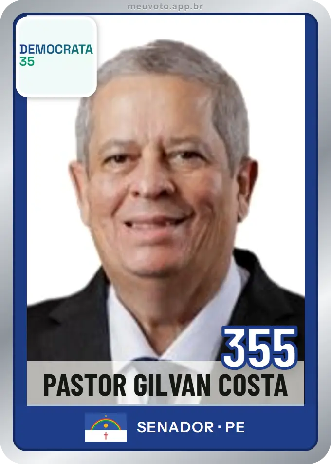 Carta de Pastor Gilvan Costa, número 355, Democrata