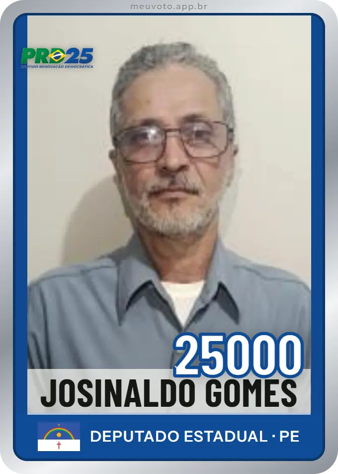 Carta de Josinaldo Gomes, número 25000, PRD