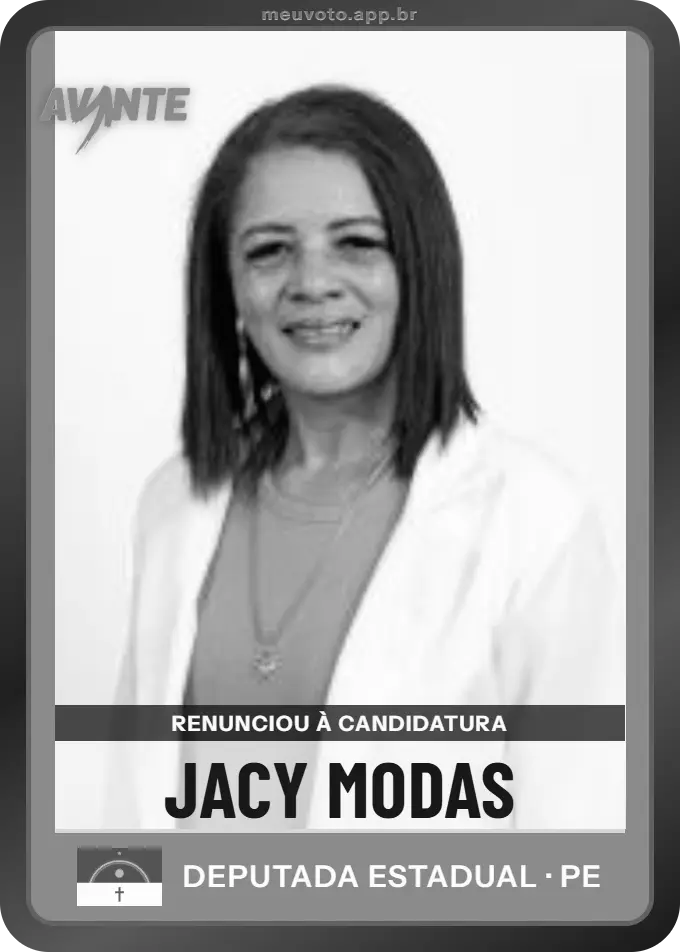 Carta de Jacy Modas, Avante. Renunciou à candidatura e não vai à urna.